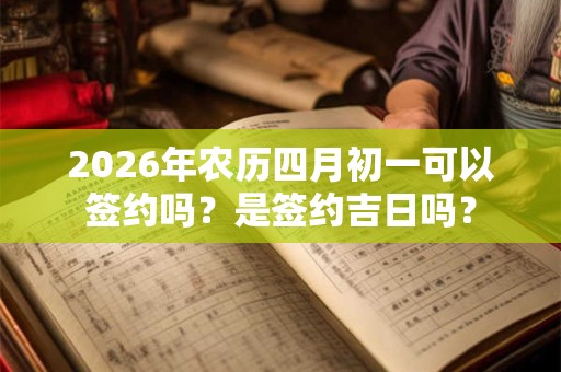 2026年农历四月初一可以签约吗？是签约吉日吗？