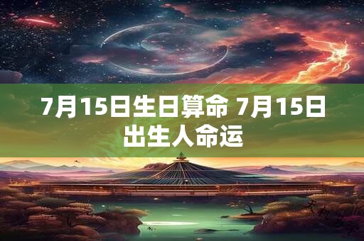 7月15日生日算命 7月15日出生人命运