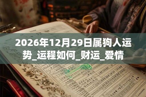 2026年12月29日属狗人运势_运程如何_财运_爱情