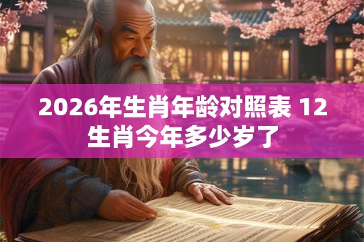 2026年生肖年龄对照表 12生肖今年多少岁了