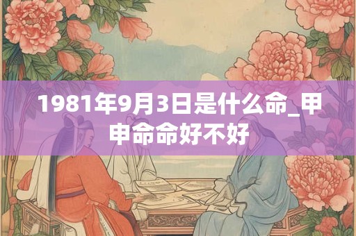 1981年9月3日是什么命_甲申命命好不好