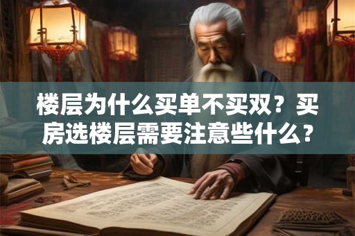 楼层为什么买单不买双？买房选楼层需要注意些什么？