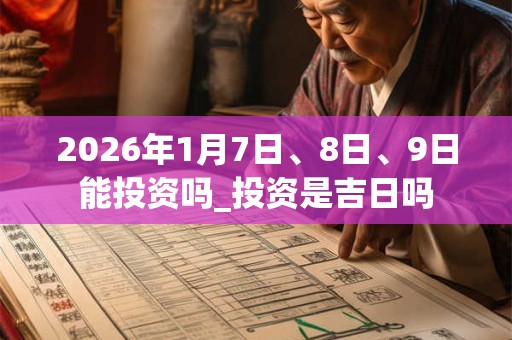 2026年1月7日、8日、9日能投资吗_投资是吉日吗 2026年1月7日、8日、9日能投资吗_投资是吉日吗