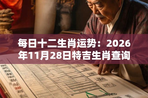 每日十二生肖运势：2026年11月28日特吉生肖查询