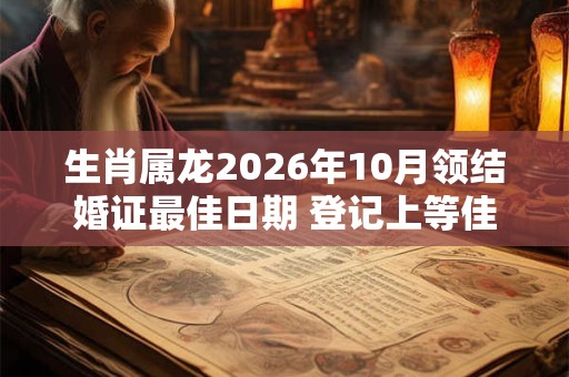 生肖属龙2026年10月领结婚证最佳日期 登记上等佳日