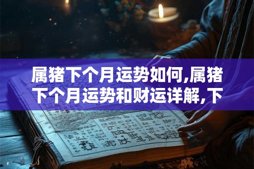 属猪下个月运势如何,属猪下个月运势和财运详解,下个月属猪人运势查询