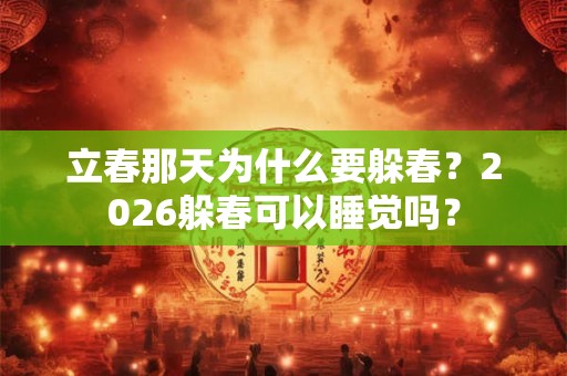 立春那天为什么要躲春？2026躲春可以睡觉吗？