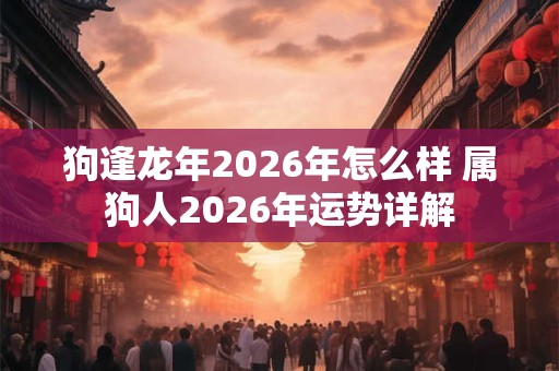 狗逢龙年2026年怎么样 属狗人2026年运势详解