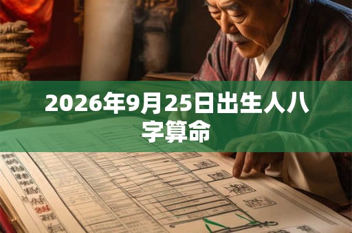 2026年9月25日出生人八字算命 2026年9月25日出生人八字算命