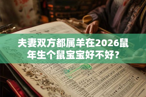 夫妻双方都属羊在2026鼠年生个鼠宝宝好不好？