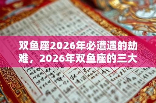双鱼座2026年必遭遇的劫难，2026年双鱼座的三大劫