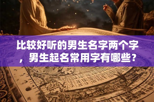 比较好听的男生名字两个字，男生起名常用字有哪些？