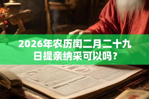 2026年农历闰二月二十九日提亲纳采可以吗？