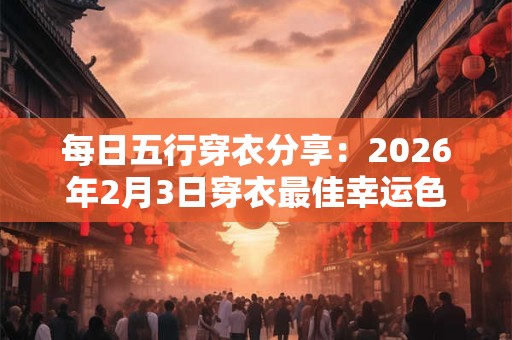 每日五行穿衣分享:2026年2月3日穿衣最佳幸运色 每日五行穿衣分享:2026年2月3日穿衣最佳幸运色