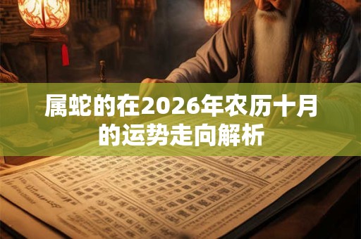 属蛇的在2026年农历十月的运势走向解析
