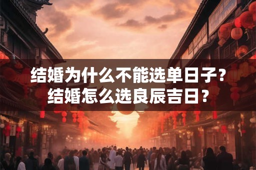 结婚为什么不能选单日子?结婚怎么选良辰吉日? 结婚为什么不能选单日子?结婚怎么选良辰吉日?