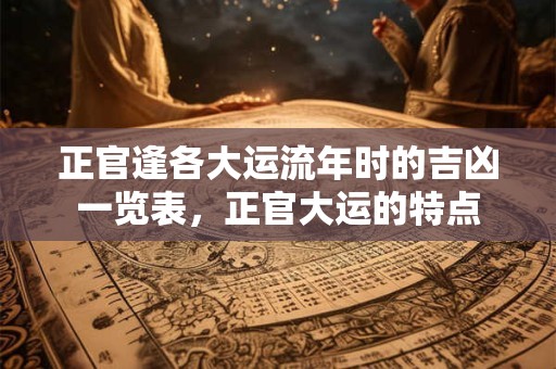 正官逢各大运流年时的吉凶一览表，正官大运的特点