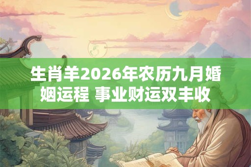 生肖羊2026年农历九月婚姻运程 事业财运双丰收