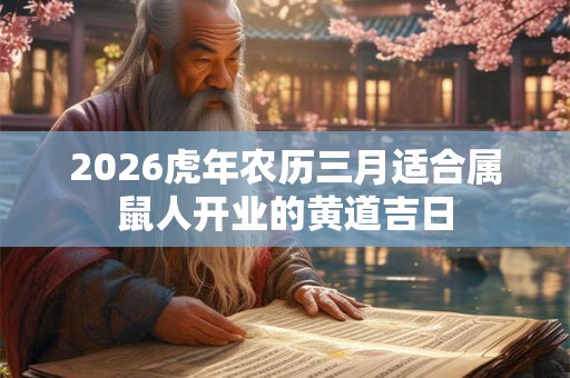 2026虎年农历三月适合属鼠人开业的黄道吉日