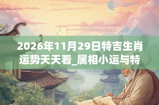 2026年11月29日特吉生肖运势天天看_属相小运与特吉生肖播报