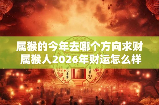 属猴的今年去哪个方向求财 属猴人2026年财运怎么样