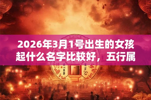 2026年3月1号出生的女孩起什么名字比较好，五行属什么