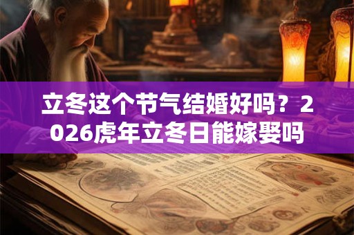 立冬这个节气结婚好吗？2026虎年立冬日能嫁娶吗