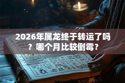 2026年属龙终于转运了吗？哪个月比较倒霉？