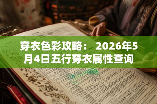 穿衣色彩攻略： 2026年5月4日五行穿衣属性查询