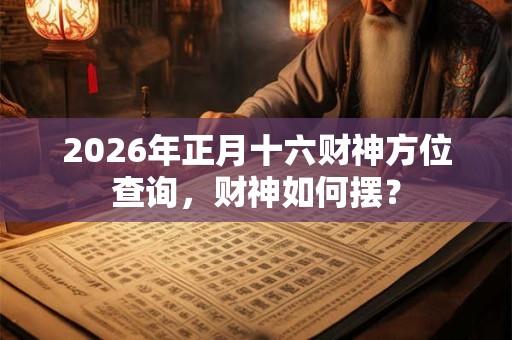 2026年正月十六财神方位查询，财神如何摆？