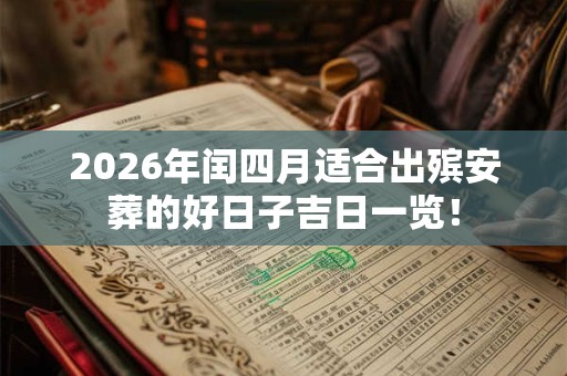 2026年闰四月适合出殡安葬的好日子吉日一览！