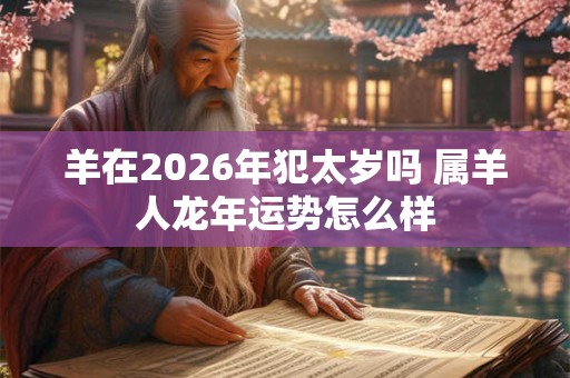 羊在2026年犯太岁吗 属羊人龙年运势怎么样 羊在2026年犯太岁吗 属羊人龙年运势怎么样