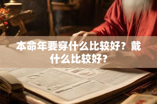 本命年要穿什么比较好？戴什么比较好？
