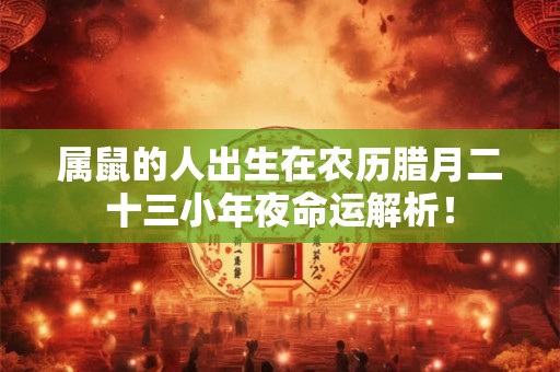 属鼠的人出生在农历腊月二十三小年夜命运解析！