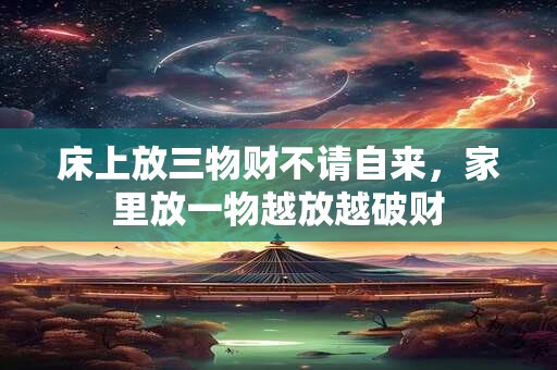 床上放三物财不请自来，家里放一物越放越破财