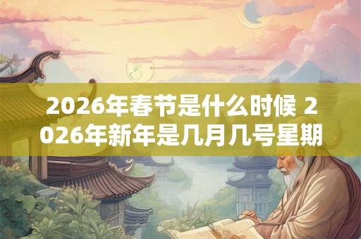 2026年春节是什么时候 2026年新年是几月几号星期几