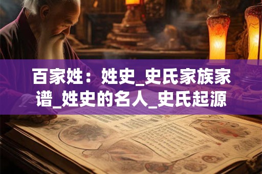 百家姓：姓史_史氏家族家谱_姓史的名人_史氏起源