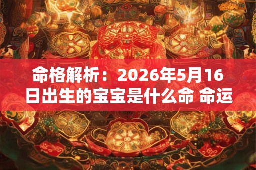 命格解析:2026年5月16日出生的宝宝是什么命 命运好吗 命格解析:2026年5月16日出生的宝宝是什么命 命运好吗