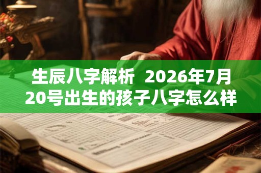 生辰八字解析  2026年7月20号出生的孩子八字怎么样