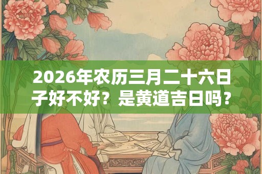 2026年农历三月二十六日子好不好？是黄道吉日吗？