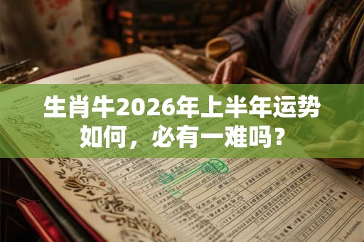 生肖牛2026年上半年运势如何,必有一难吗? 生肖牛2026年上半年运势如何,必有一难吗?