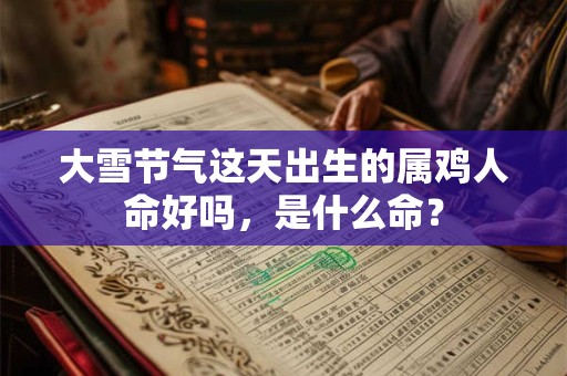 大雪节气这天出生的属鸡人命好吗，是什么命？