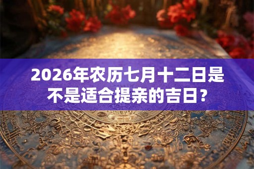 2026年农历七月十二日是不是适合提亲的吉日？