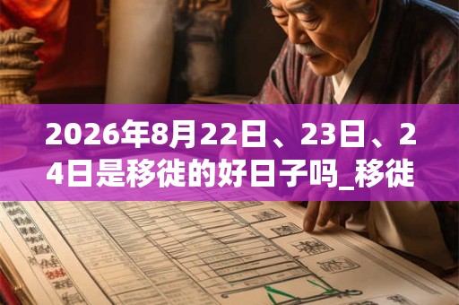 2026年8月22日、23日、24日是移徙的好日子吗_移徙可以吗