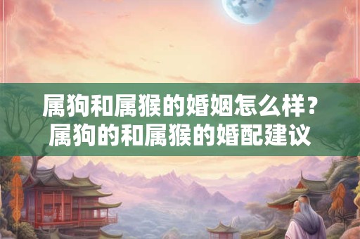 属狗和属猴的婚姻怎么样？属狗的和属猴的婚配建议