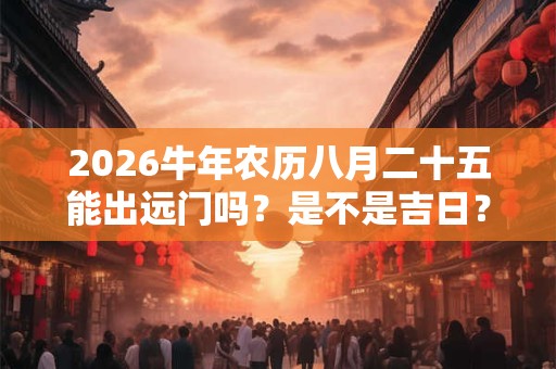 2026牛年农历八月二十五能出远门吗？是不是吉日？