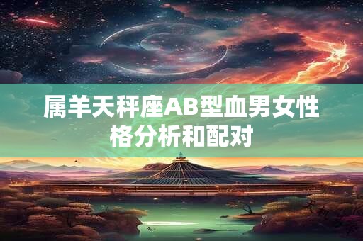 属羊天秤座AB型血男女性格分析和配对