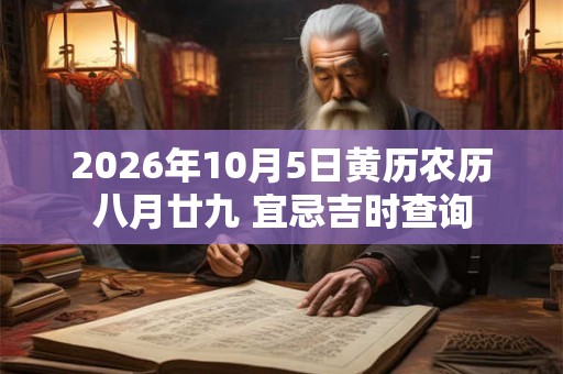 2026年10月5日黄历农历八月廿九 宜忌吉时查询