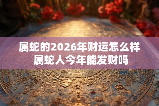 属蛇的2026年财运怎么样 属蛇人今年能发财吗 属蛇的2026年财运怎么样 属蛇人今年能发财吗