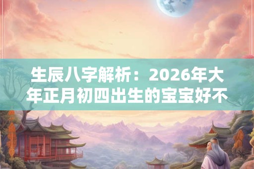 生辰八字解析：2026年大年正月初四出生的宝宝好不好 是什么命